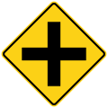 Crossroad road sign (MUTCD W2-1)