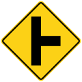Side road (right) road sign (MUTCD W2-2R)