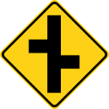 Offset side roads (right and left) road sign (MUTCD W2-7R)
