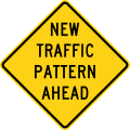 New traffic pattern ahead road sign (MUTCD W23-2)
