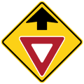 ahead road sign (MUTCD W3-2)