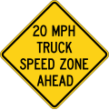 Truck Speed Zone Ahead road sign (MUTCD W3-5c)