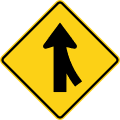 Merge (right) road sign (MUTCD W4-1R)