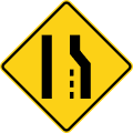Lane ends (right) road sign (MUTCD W4-2R)