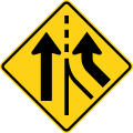 Added right lane road sign (MUTCD W4-3R)