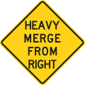 Heavy merge from right road sign (MUTCD W4-7R)