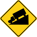 Steep grade/hill road sign (MUTCD W7-1)