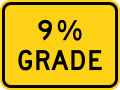(percent) grade ahead road sign (MUTCD W7-3P)