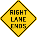 Right lane ends road sign (MUTCD W9-1)