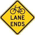Bicycle Lane Ends road sign (MUTCD W9-5)