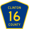 County Route Marker road sign (MUTCD Clinton_County_16)