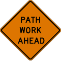 Path work (distance) ahead road sign (MUTCD CW20-1b)