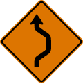 Double reverse curve (right) (1 lane) road sign (MUTCD CW24-1R)