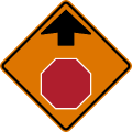 ahead road sign (MUTCD CW3-1)