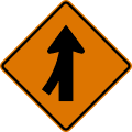 Merge (left) road sign (MUTCD CW4-1L)