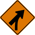 Merge right (entering roadway) road sign (MUTCD CW4-5R)