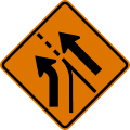 Added left lane (entering roadway) road sign (MUTCD CW4-6L)