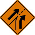 Added right lane (entering roadway) road sign (MUTCD CW4-6R)
