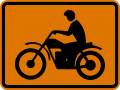 Motorcycle (plaque) road sign (MUTCD CW8-15aP)