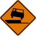 Right shoulder drop-off ahead road sign (MUTCD CW8-17)