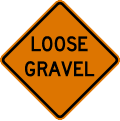 Loose gravel road sign (MUTCD CW8-7)
