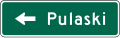 Destination (1-line) road sign (MUTCD D1-1)