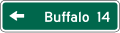 Destination and Distance (1-line) road sign (MUTCD D1-1a)