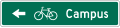 Bicycle Destination (1-line) road sign (MUTCD D1-1b)