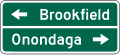 Destination (2-lines) road sign (MUTCD D1-2)