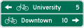 Bicycle Destination and Distance (2-line) road sign (MUTCD D1-2c)