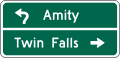 Destination (Circular Intersection) (2-lines) road sign (MUTCD D1-2d)