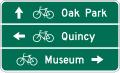 Bicycle Destination (3-line) road sign (MUTCD D1-3b)