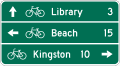Bicycle Destination and Distance (3-lines) road sign (MUTCD D1-3c)