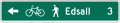 Shared-use path destination and distance (1-line) road sign (MUTCD D11-10d)