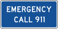 Emergency call 911 road sign (MUTCD D12-4)