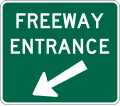Freeway entrance road sign (MUTCD D13-3a)