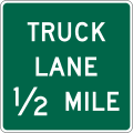 Truck lane (distance) road sign (MUTCD D17-2)