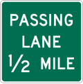 Passing lane (distance) road sign (MUTCD D17-4)