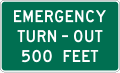 Emergency turn-out (distance) road sign (MUTCD D17-5)
