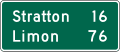 Distance (2-lines) road sign (MUTCD D2-2)