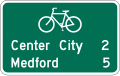 Bicycle Distance (2-lines) road sign (MUTCD D2-2a)