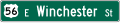 Street Name with route shield road sign (MUTCD D3-1a)