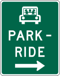 Park - Ride road sign (MUTCD D4-2)