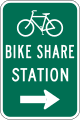 Bicycle-sharing station road sign (MUTCD D4-4)