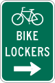 Bicycle lockers road sign (MUTCD D4-4a)