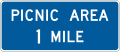 Picnic area (distance) road sign (MUTCD D5-10)