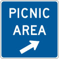 Picnic area gore road sign (MUTCD D5-10b)