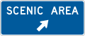 Scenic area (diagonal right arrow) road sign (MUTCD D5-11a)