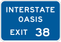 Interstate oasis road sign (MUTCD D5-12)