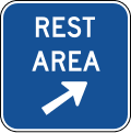 Rest area gore road sign (MUTCD D5-2a)